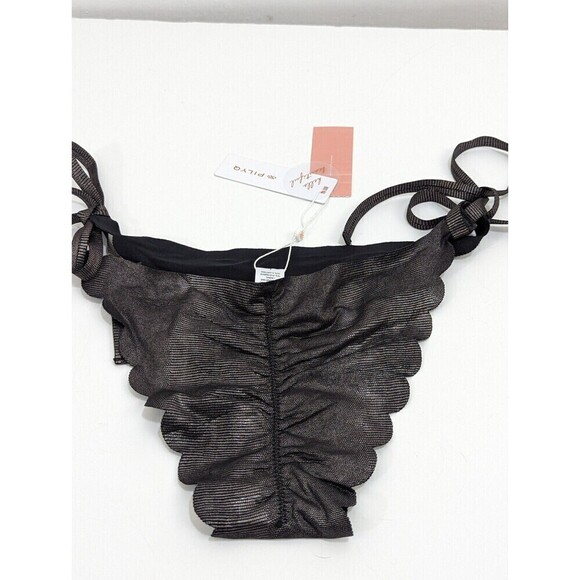 PilyQ Women Sterling Reversible Seamless Wave Tie Side Teeny Bikini Bottom L NWT - Picture 4 of 8